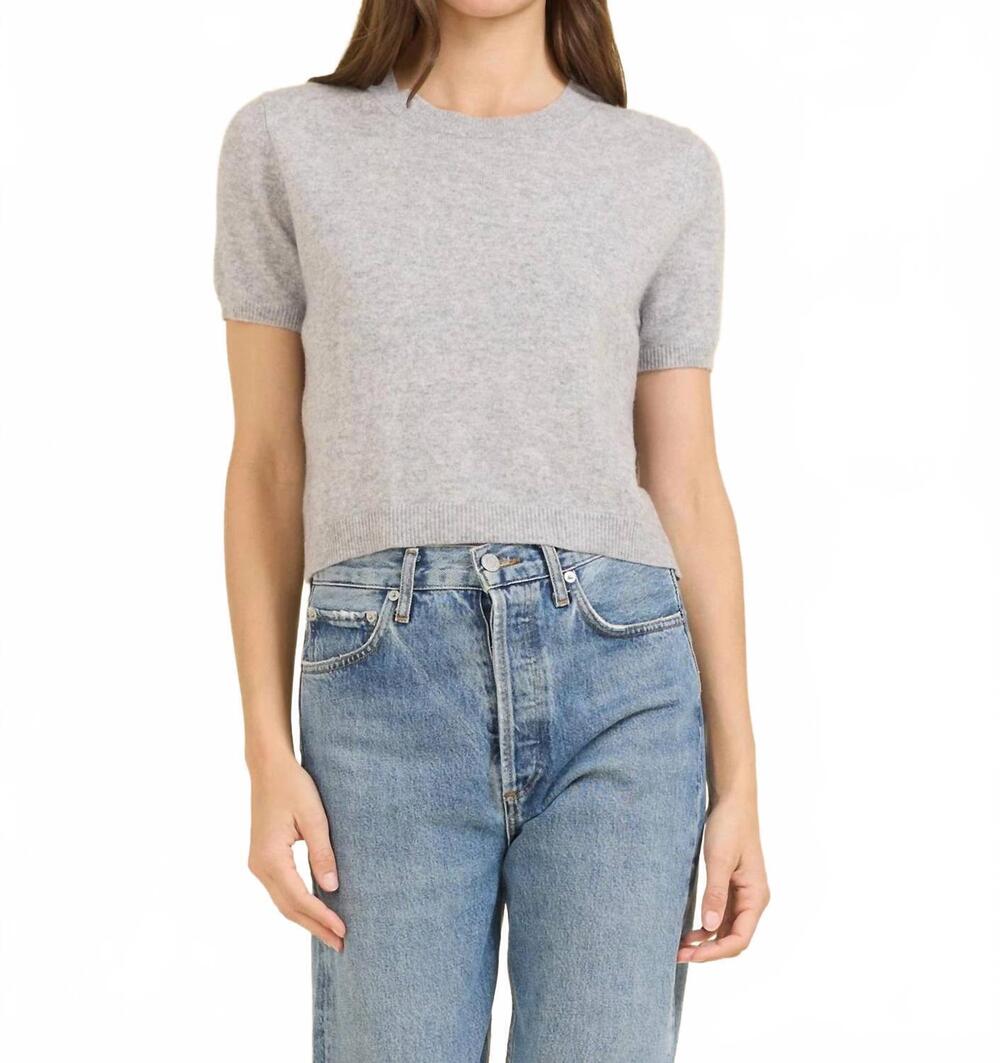 NEW ONE GREY DAY kadri cashmere tee in heather grey